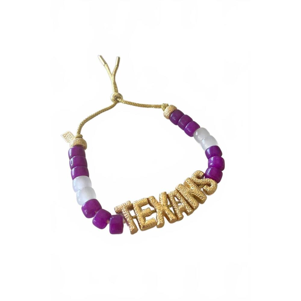 NEW LUCKY STAR JEWELS women's texans eye candy id bracelet in purple